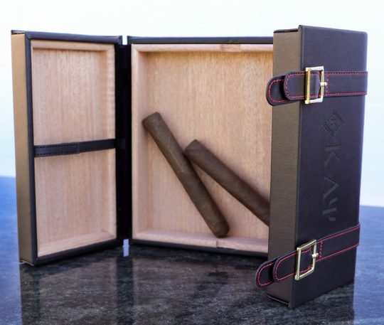 Kappa Alpha Psi portable leather cigar travel case